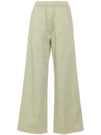 Forte Forte Forte_forte Peached Cotton Twill Palazzo Cargo Pants Clothing In Green