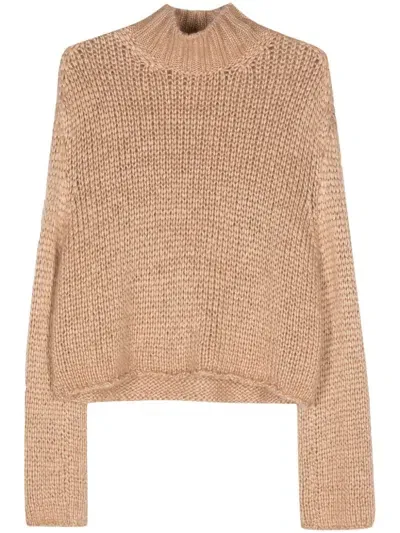 Forte Forte High-neck Jumper In Camel