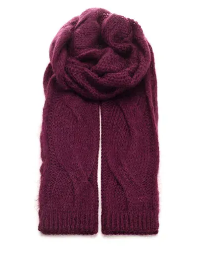 Forte Forte Knit Mohair Scarf In Red