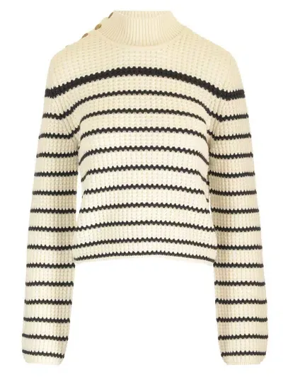 Forte Forte Merinos Striped Turtleneck Sweater Ink In Multi