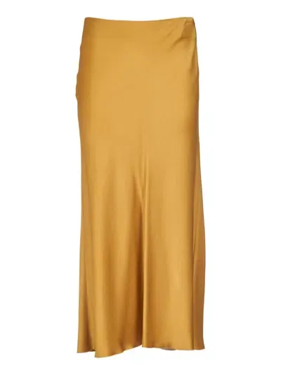 Forte Forte Flared Crepe Midi Skirt In Yellow