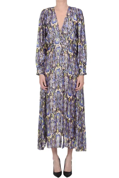 Forte Forte Heart-print Long-sleeve Maxi Dress In Multicoloured