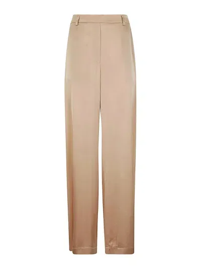 Forte Forte Stretch Silk Satin Wide Pants In Pink