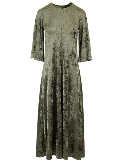 Forte Forte Stretch Velvet Dress In Green