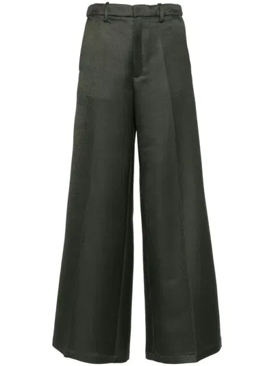 Forte Forte Wide-leg Tailored Trousers In Green