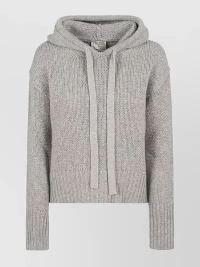 Forte Forte Wool Hoodie Soft Knit In Pearl