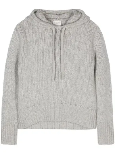 Forte Forte Wool Knitted Hoodie In Grey