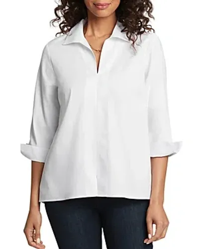 Foxcroft Agnes Popover Top In White