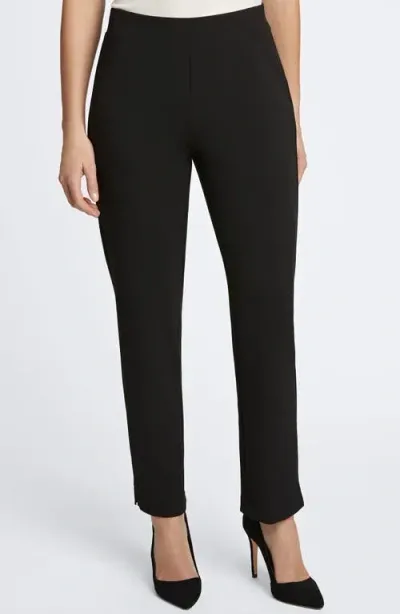 Foxcroft Louisa Crepe Knit Ankle Pants In Black