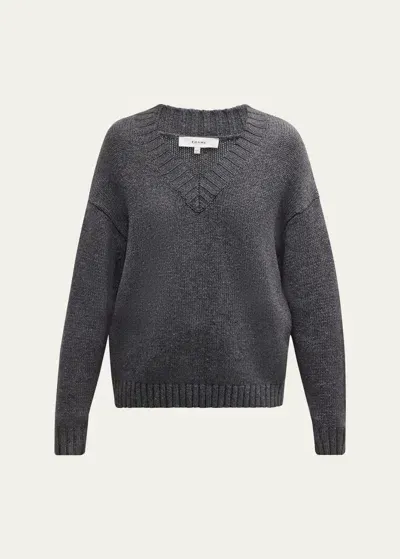 Frame Chunky Wool-cashmere Sweater In Charcoal Heather