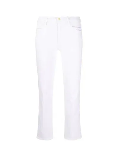 Frame High Straight Jeans In White