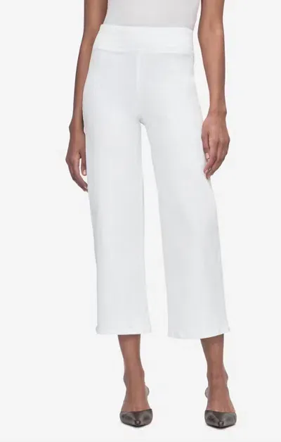 Frame Jet Set Wide Leg Denim Crop Pants In White