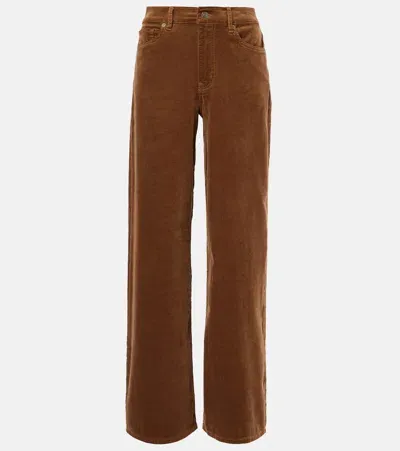 Frame Le Slim Palazzo High-rise Wide-leg Jeans In Brown