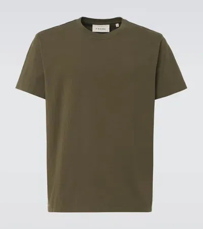 Frame Logo Cotton T-shirt In Green