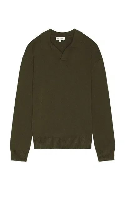 Frame Polo Sweater In Green