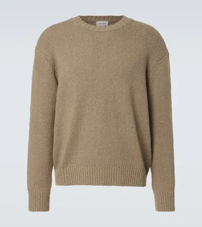 Frame Ribbed-knit Cotton Sweater In Brown