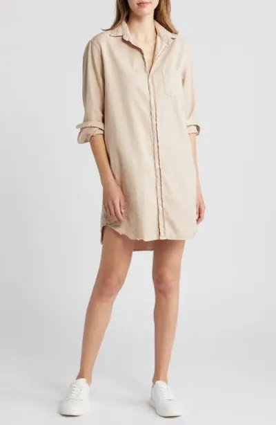 Frank & Eileen Mary Classic Long Sleeve Shirtdress In Sand