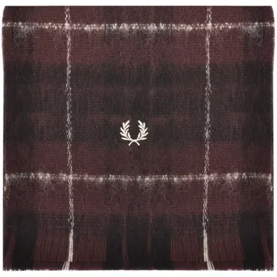 Fred Perry Tartan Scarf Burgundy