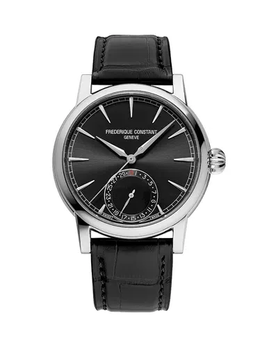 Frederique Constant Men's Swiss Automatic Classic Date Manufacture Black Leather Strap Watch 40mm