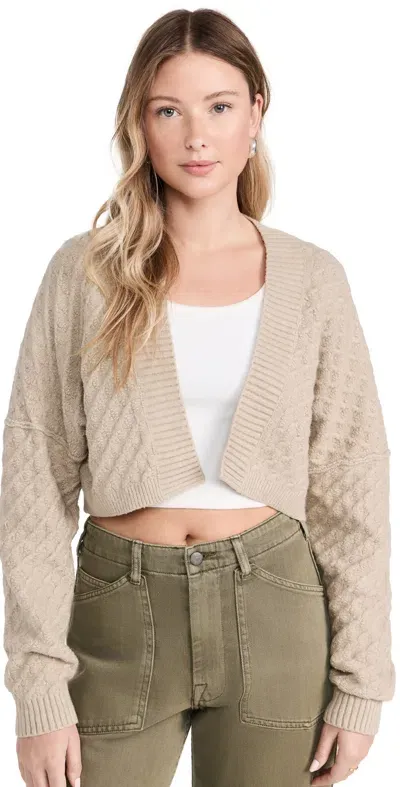 Free People Marlowe Cardigan Feather Grey In Multi