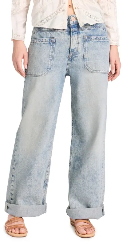 Free People Palmer Cuffed Jeans La La Land In Multi