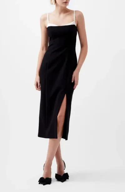 French Connection Azra Twill Midi Dress In Black