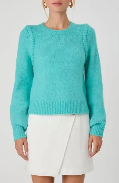 French Connection Braided Trim Sweater In Cshmr Blue