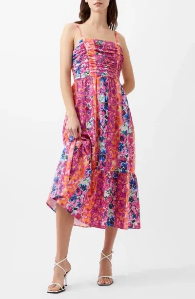 French Connection Carrie Mixed Floral Midi Sundress In Multi