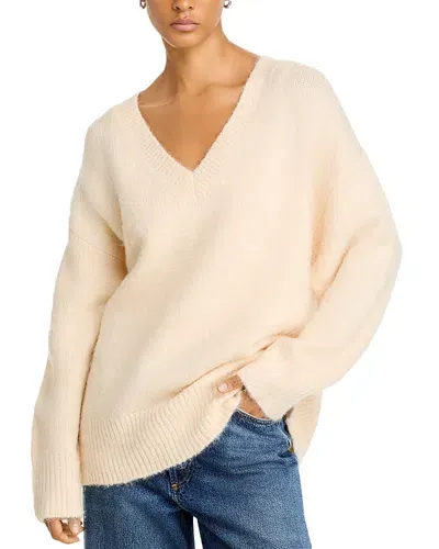 French Connection Fluffy Knit Sweater In Classic Cream