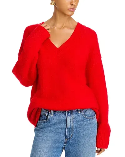 French Connection Fluffy Knit Sweater In Red