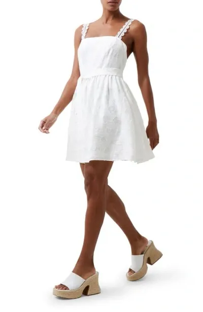 French Connection Freya Burnout Organza Mini Sundress In White