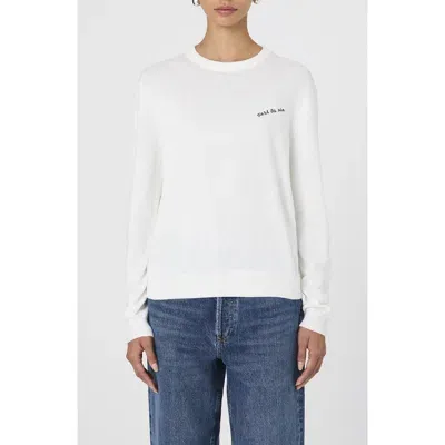 French Connection Logo Script Sweater In White