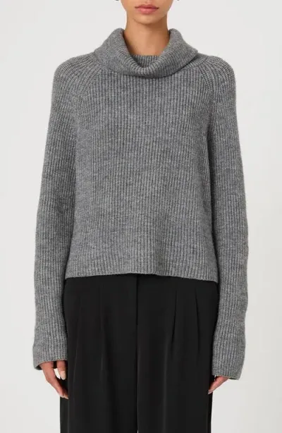 French Connection Mersai Cowl Neck Sweater In Stone Grey