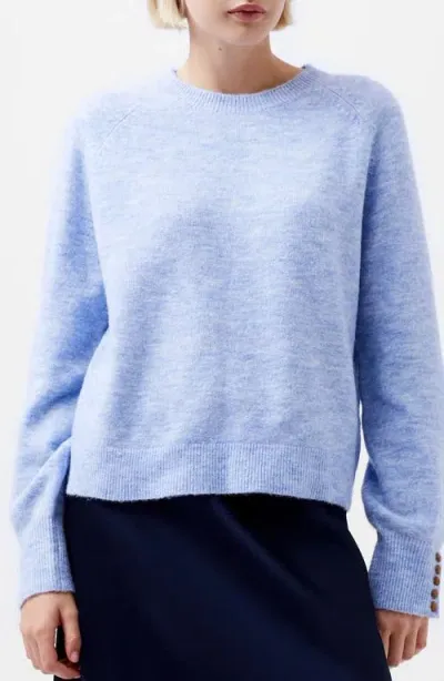 French Connection Morena Button Cuff Sweater In Blue