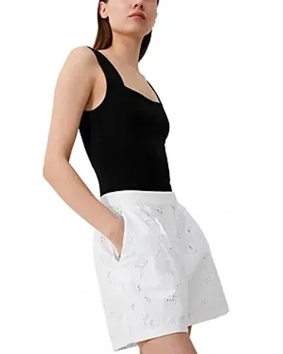 French Connection Rhodes Embroidered Shorts In White