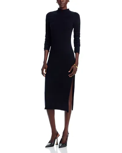 French Connection Side Slit Sweater Dress In Black