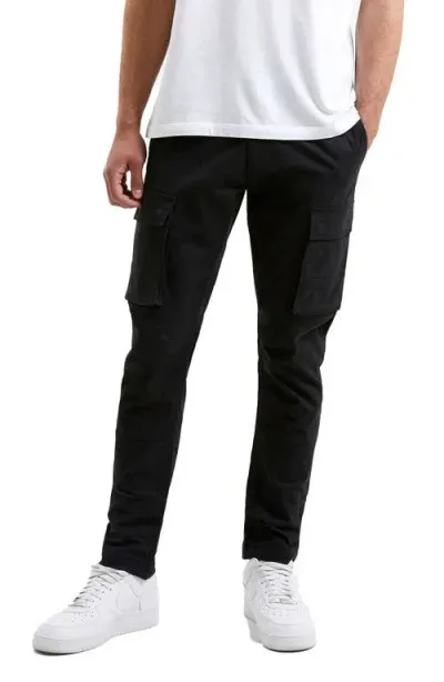 French Connection Slim Fit Twill Cargo Pants In Black