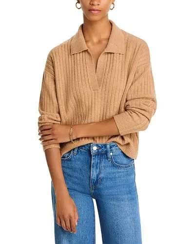 French Connection Vhari Collared Sweater In Camel Melange