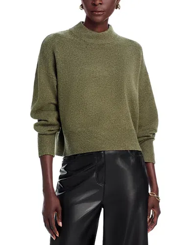 French Connection Vhari Crewneck Sweater In Olive