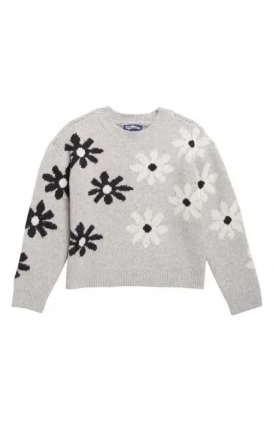 Freshman Kids' Daisy Floral Sweater In Grey