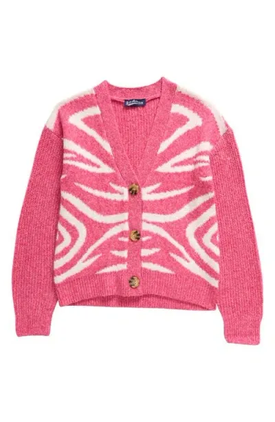 Freshman Kids' Swirl Cardigan In Pink Flare