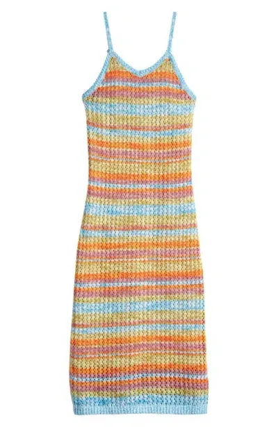 Freshman Kids'  Stripe Sweater Knit Tank Dress In Blue Multi