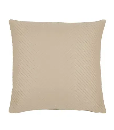 Frette Herringbone Cushion Cover In Metallic