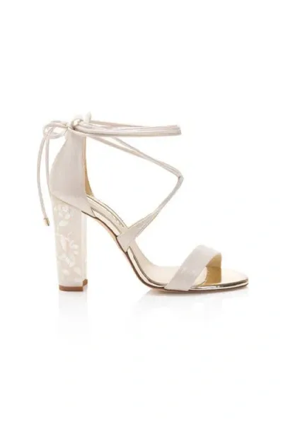 Freya Rose Flora Ankle Strap Pearl Heel In Ivory