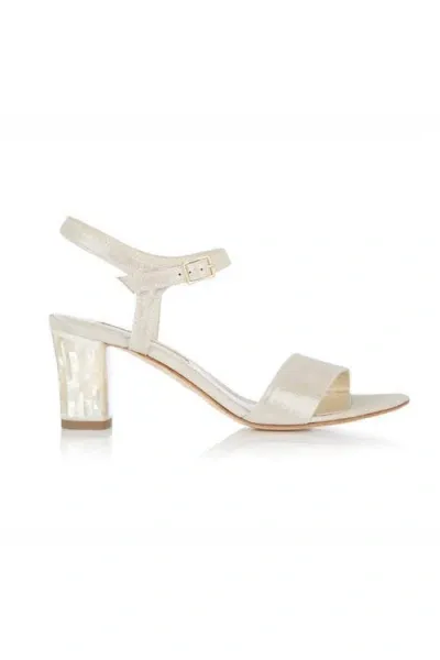 Freya Rose Martina Midi Champagne Ankle Strap Pearl Heel