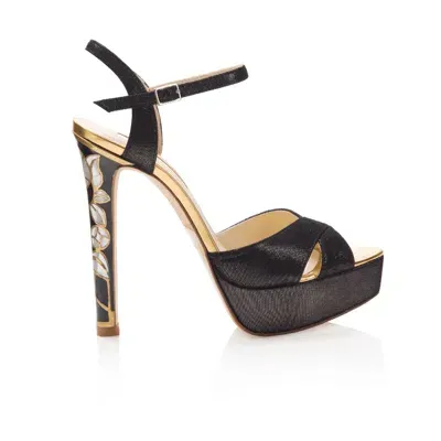 Freya Rose Women's Gold / Black Rose In Bloom Noir In Gold/black