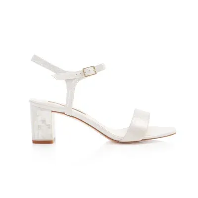 Freya Rose Women's Neutrals / White Martina Midi Ivory - Pearl Heel