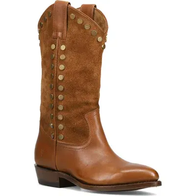 Frye Billy Studded Western Boot In Bark