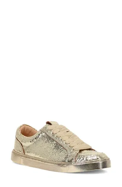 Frye Ivy Low Top Sneaker In Gold Mirror