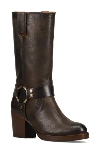 Frye Jean Harness Boot In Chocolate Riverside Leather